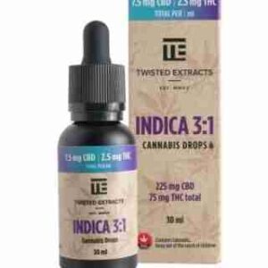 3:1 Tincture Drops | Indica | 225mg CBD & 75mg THC | Twisted Extracts