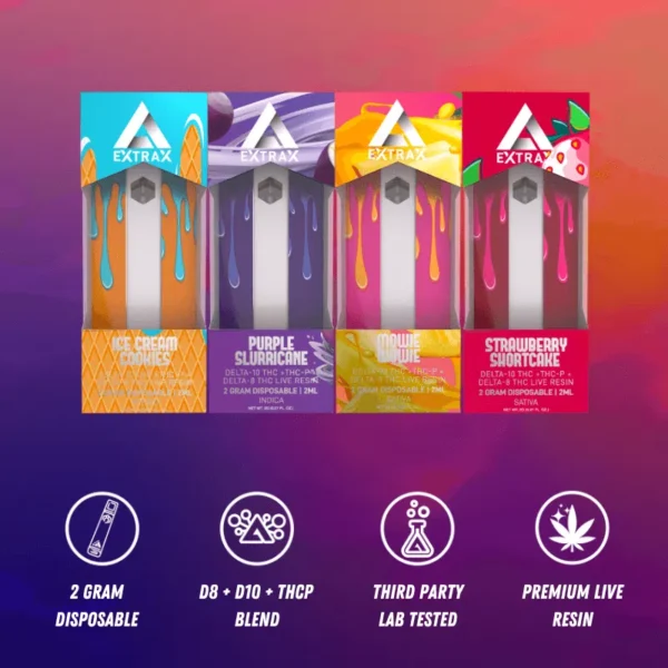 Delta Extrax Live Resin D8 + D10 + THC-P Disposable UK